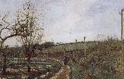 Camille Pissarro winter scene painting